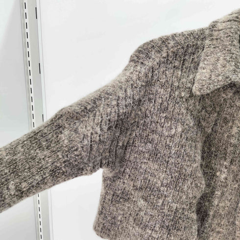 トリココムデギャルソン tricot COMME des GARCONS 00S AD2002 02AW ストライプステッチデザイン 前開き ウール ニット セーター レディース