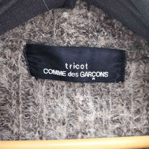 トリココムデギャルソン tricot COMME des GARCONS 00S AD2002 02AW ストライプステッチデザイン 前開き ウール ニット セーター レディース