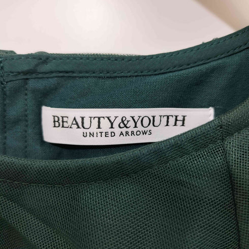 ビューティーアンドユースユナイテッドアローズ BEAUTY & YOUTH UNITED ARROWS チュール レイヤード 5分袖プルオーバー ウォッシャブル レディース