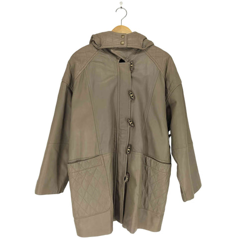 lamb leather レザーフーデッドコート レディース FREE