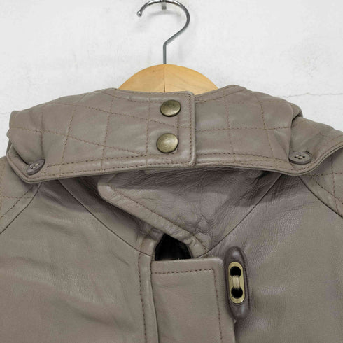 lamb leather レザーフーデッドコート レディース FREE