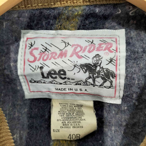 リー Lee 80s USA製 STORM RIDER ストームライダー 縦縞 ブランケット メンズ 40R
