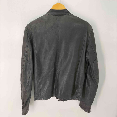 Crops 本革 シングルライダース ダブルジップ メンズ EUR:46