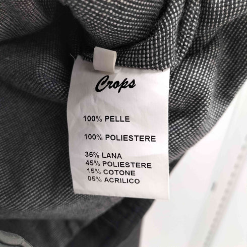 Crops 本革 シングルライダース ダブルジップ メンズ EUR:46