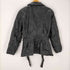 DANIELLE MARTIN ウエストベルト シェイプ ジップアップ レザー ジャケット レディース import:M