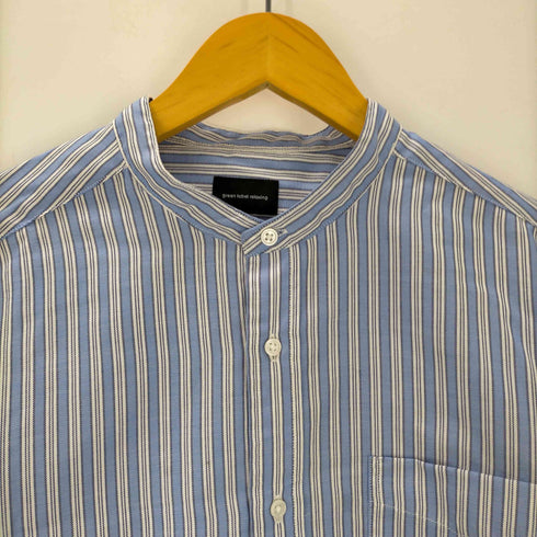 グリーンレーベルリラクシング GREEN LABEL RELAXING オックスフォード バンドカラー ストライプ シャツ メンズ JPN:L