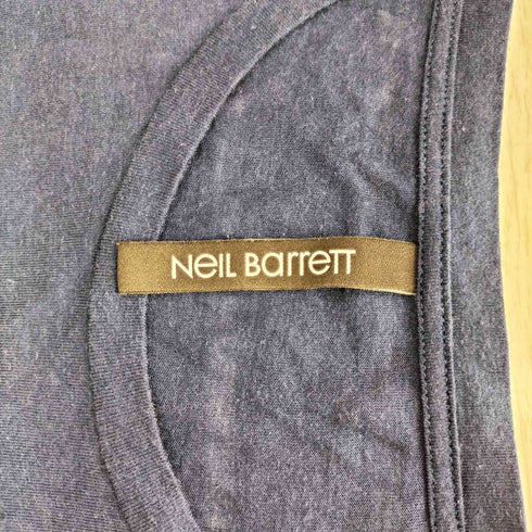 ニールバレット NEIL BARRETT イタリア製 コットンレーヨン ボーダー S/S TEE メンズ import:M
