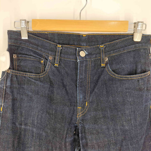 ブルーブルー BLUE BLUE レザーパッチ インディゴ ジップフライ ストーレート デニムパンツ レディース US:28-29