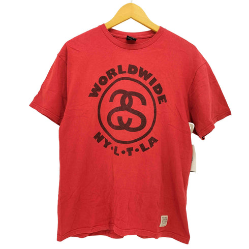 ステューシー Stussy WORLD WIDE SS LINK ワールド ワイド プリント S/S Tシャツ メンズ import:M