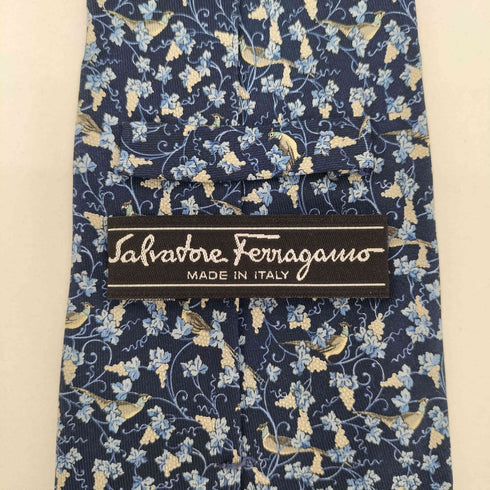 サルヴァトーレフェラガモ Salvatore Ferragamo 総柄 シルク ネクタイ メンズ