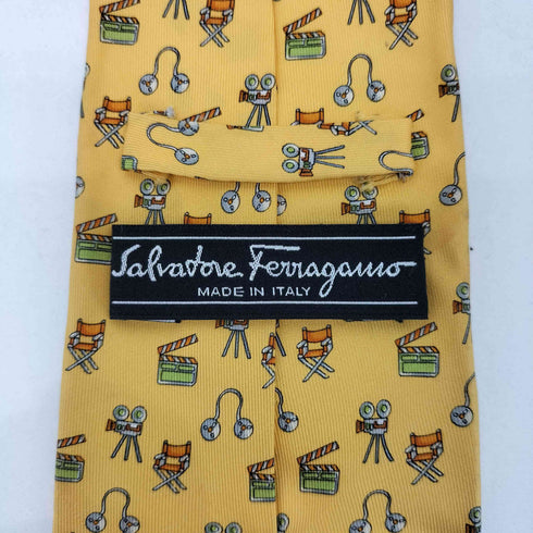サルヴァトーレフェラガモ Salvatore Ferragamo 総柄 シルク ネクタイ メンズ