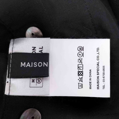 メゾンスペシャル MAISON SPECIAL フェイクレザー 付け襟 2WAY ノーカラーシャツ レディース FREE