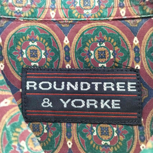 round tree & yorke 総柄ボタンダウンシャツ メンズ JPN:M