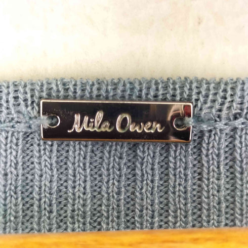 ミラオーウェン Mila Owen 七分袖ボートネックリブニットプリーツワンピース レディース JPN:0