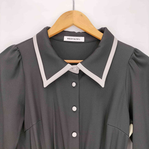 レディアゼル REDYAZEL 24aw バイカラープリーツシャツワンピース レディース JPN:S