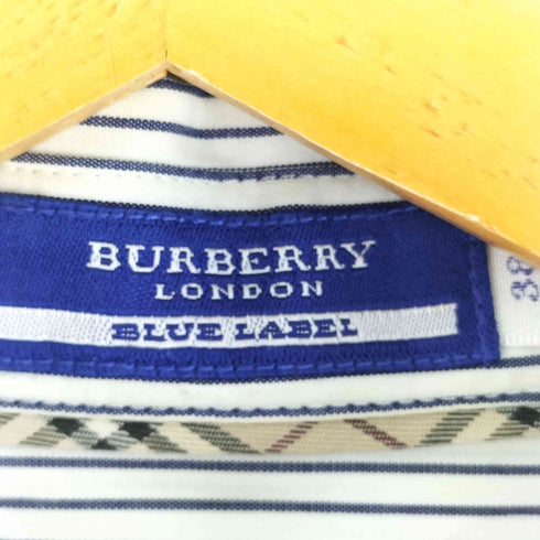 バーバリーブルーレーベル BURBERRY BLUE LABEL 切替え ストライプシャツワンピース レディース JPN:38