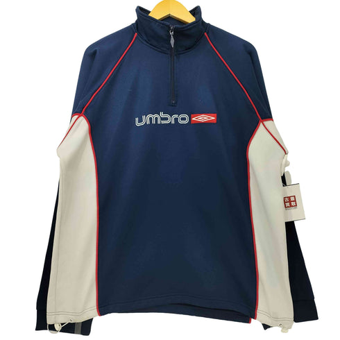 アンブロ UMBRO ハーフジップ ラグラン 裾ドローコード トラックトップ メンズ JPN:XL