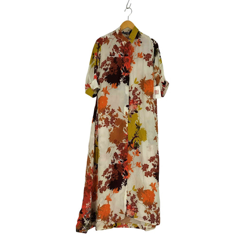 hannes roether キュプラ 花柄 シャツワンピース レディース import:M