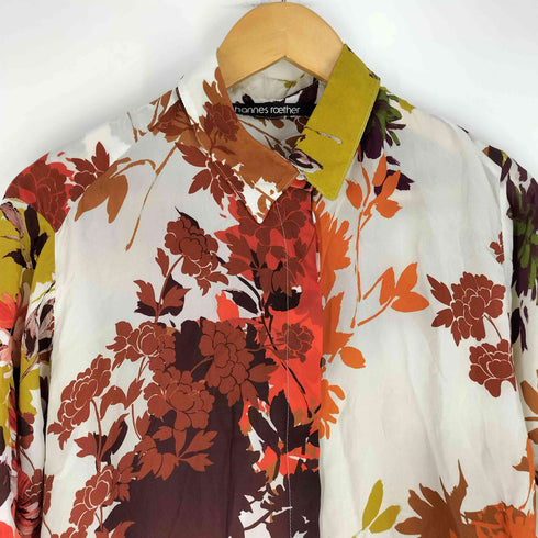 hannes roether キュプラ 花柄 シャツワンピース レディース import:M