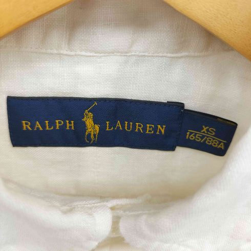 ラルフローレン RALPH LAUREN インド製 リネン ボタンダウン L/S シャツ メンズ import:XS