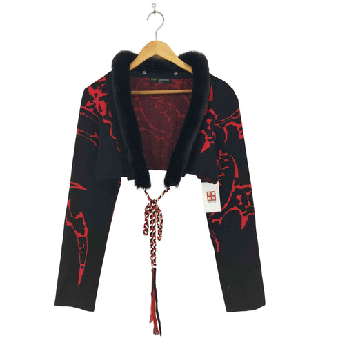 FINESSE フェイクファー クロップド カーディガン Y2K レディース import:XS