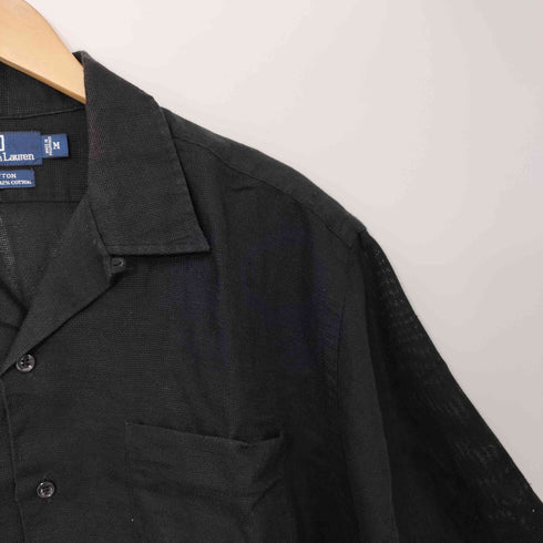 ポロバイラルフローレン Polo by RALPH LAUREN 90s CLAYTON リネンコットン 単色 オープンカラーシャツ メンズ import:M