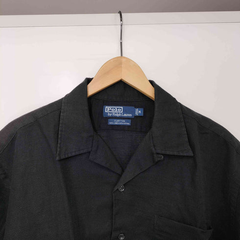 ポロバイラルフローレン Polo by RALPH LAUREN 90s CLAYTON リネンコットン 単色 オープンカラーシャツ メンズ import:M