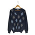 アルファ ALPHA cashmere カシミヤ100% アーガイルセーター メンズ JPN:L