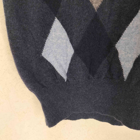 アルファ ALPHA cashmere カシミヤ100% アーガイルセーター メンズ JPN:L