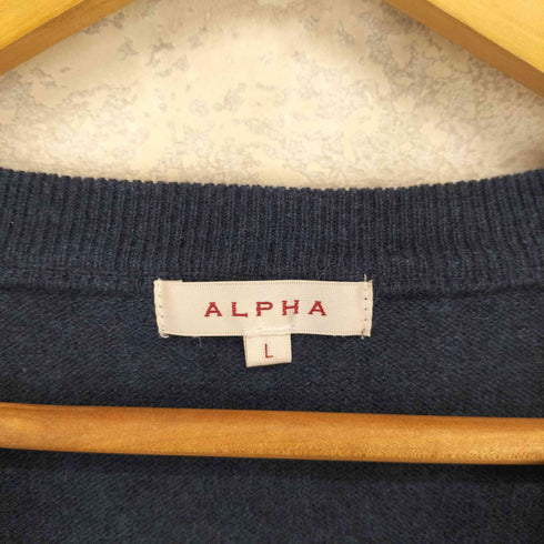 アルファ ALPHA cashmere カシミヤ100% アーガイルセーター メンズ JPN:L