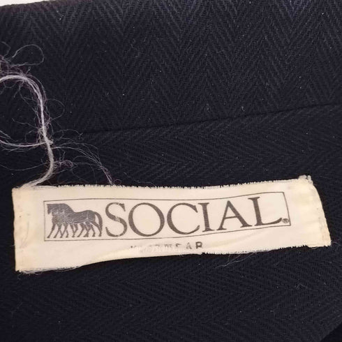 SOCIAL スリットデザイン クロップド ダブルブレストジャケット レディース