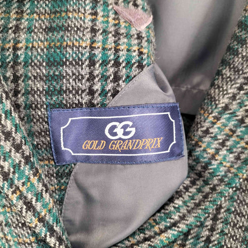 GOLD GRANDPRIX cashmere カシミヤブレンド ガンクラブチェック 2Bテーラードジャケット メンズ 170