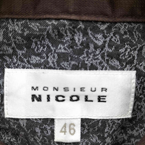 ムッシュ二コル MONSIEUR NICOLE リネン100 バンドカラー 七分袖 シャツ レディース EUR:46