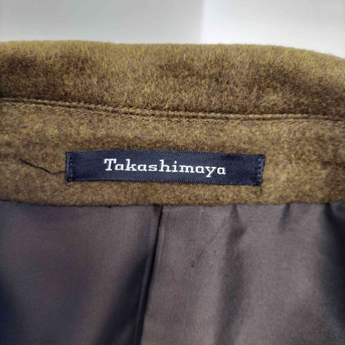 タカシマヤ TAKASHIMAYA 比翼ステンカラーコート メンズ