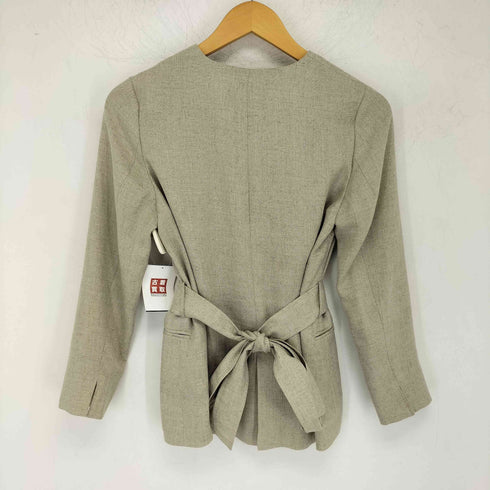 ユナイテッドアローズグリーンレーベルリラクシング UNITED ARROWS green label relaxing リネンライク FM トリアセ PE ノーラペル ジャケット レディース JPN:36