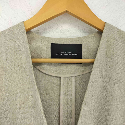 ユナイテッドアローズグリーンレーベルリラクシング UNITED ARROWS green label relaxing リネンライク FM トリアセ PE ノーラペル ジャケット レディース JPN:36
