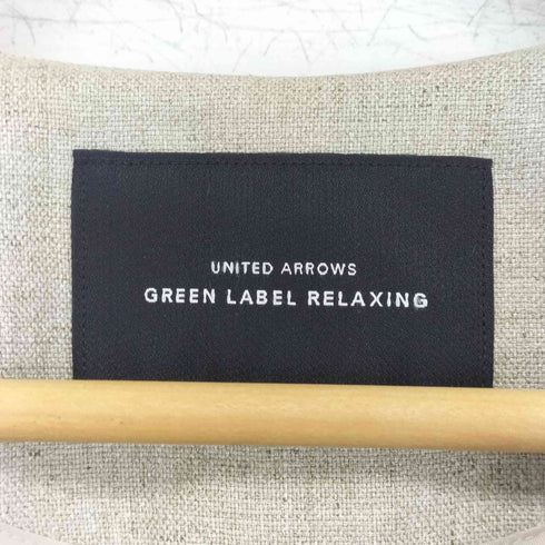 ユナイテッドアローズグリーンレーベルリラクシング UNITED ARROWS green label relaxing リネンライク FM トリアセ PE ノーラペル ジャケット レディース JPN:36