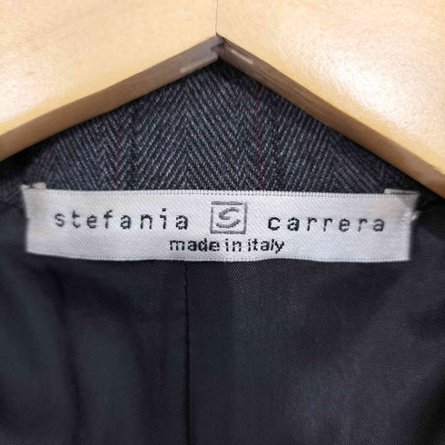 stefania carrera イタリア製 ストライプ3Bテーラードジャケット パンツ スーツセットアップ レディース 42