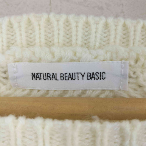 ナチュラルビューティーベーシック NATURAL BEAUTY BASIC ダイヤ柄ボクシーニット レディース FREE