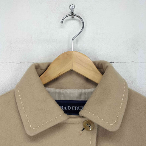 キャラオクルス CARA O CRUZ cashmere カシミヤ100% 比翼 ステンカラーコート レディース JPN:9号