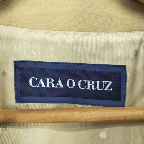 キャラオクルス CARA O CRUZ cashmere カシミヤ100% 比翼 ステンカラーコート レディース JPN:9号