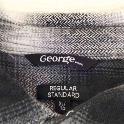 ジョージ GEORGE REGULAR STANDARD オンブレチェックネルシャツ メンズ import:XL