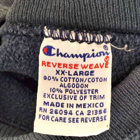 チャンピオン Champion 90s メキシコ製 REVERSE WEAVE カレッジロゴプリント 3段 スウェットプルオーバー メンズ XX-LARGE