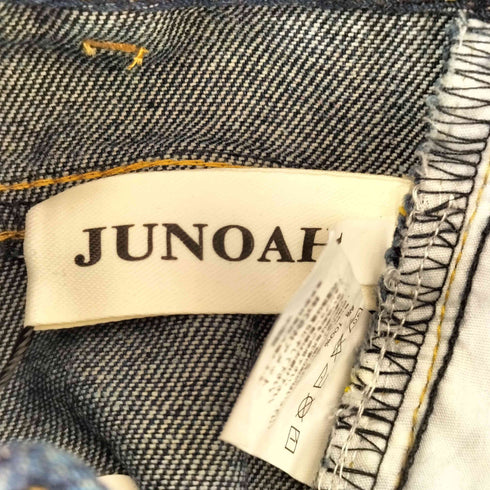 ジュノア JUNOAH 花柄刺繍切り替えワイドデニムパンツ レディース M