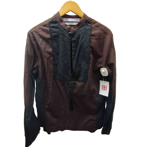 ザラ ZARA studio collection コントラスト カフタン シャツ ブラウス レディース import:M