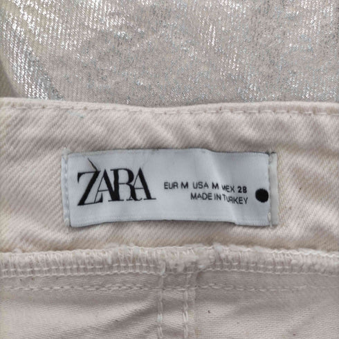 ザラ ZARA メタリック コーティング デニム タイト スカート レディース M