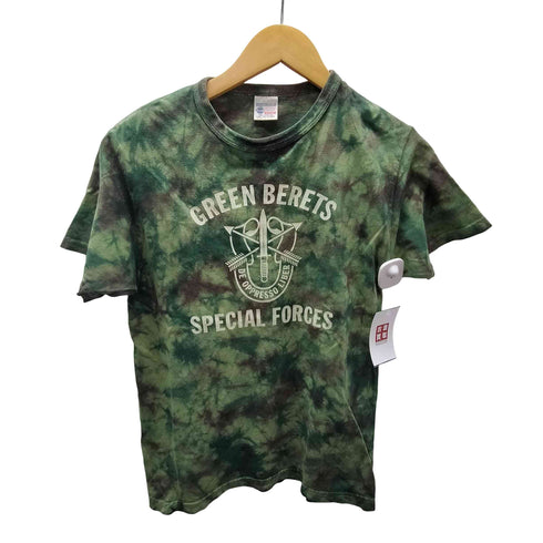 バズリクソンズ BUZZ RICKSONS USA製 GREEN BERETS タイダイ 総柄 プリント Tシャツ メンズ JPN:S