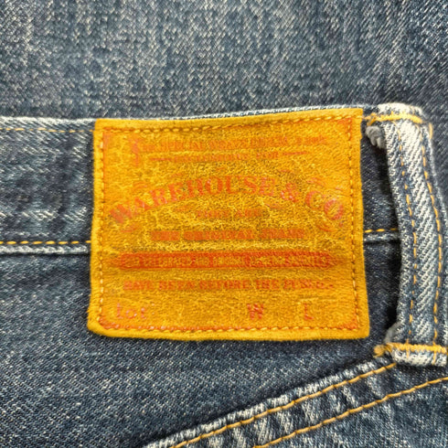 ウエアハウス WAREHOUSE DUCK DIGGER 鹿革パッチ GRIPPER ZIPPER デニム ショート パンツ ショーツ メンズ 32