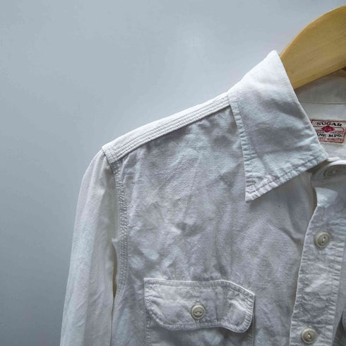 シュガーケーン SUGAR CANE WHITE CHAMBRAY WORK SHIRT LONG SLEEVE ホワイト シャンブレー ワーク シャツ メンズ JPN:S