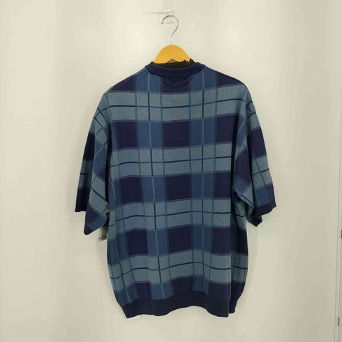 ラディアル RADIALL LO-LO CREW NECK SWEATER S/S ネイビー チェック柄半袖ニット メンズ L